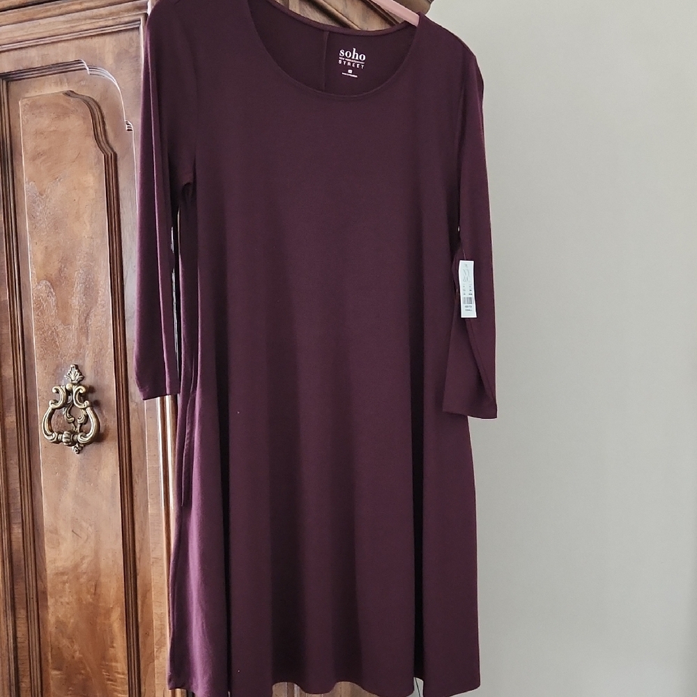 Saba Women's Long Sleeve Dress in Deep Purple